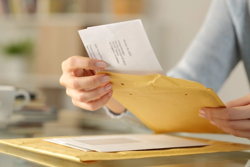 Brief wird eingepackt